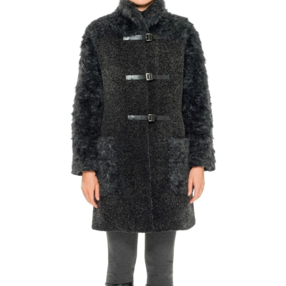 🔥Max Studio Faux Fur Wool Jacket - Picture 5 of 17